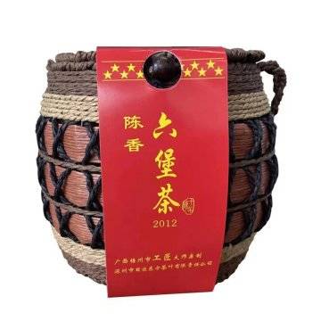 2012年陈香六堡茶加赠组400g/篓*5篓（赠焖茶杯、体验装8克/袋*4袋）